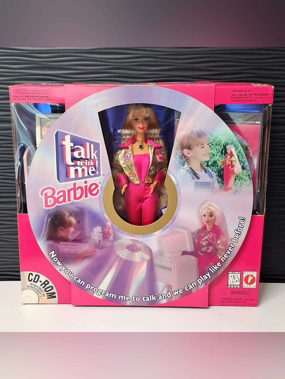 Mattel Talk With Me Barbie Interactive Doll Playset w/ Desk Accessories CD-ROM
